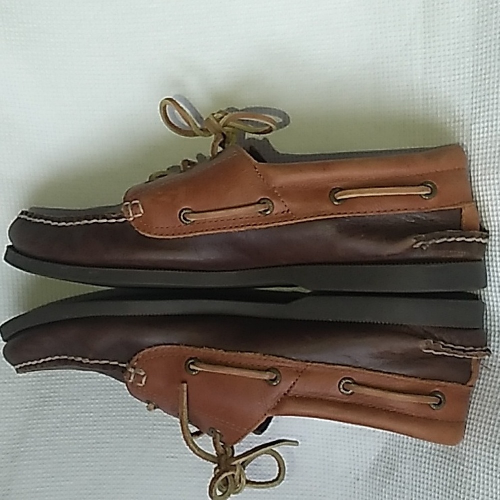 Sperry Top Sider Authentic Brown Leather Boat Shoes Size 12M - Picture 4 of 9